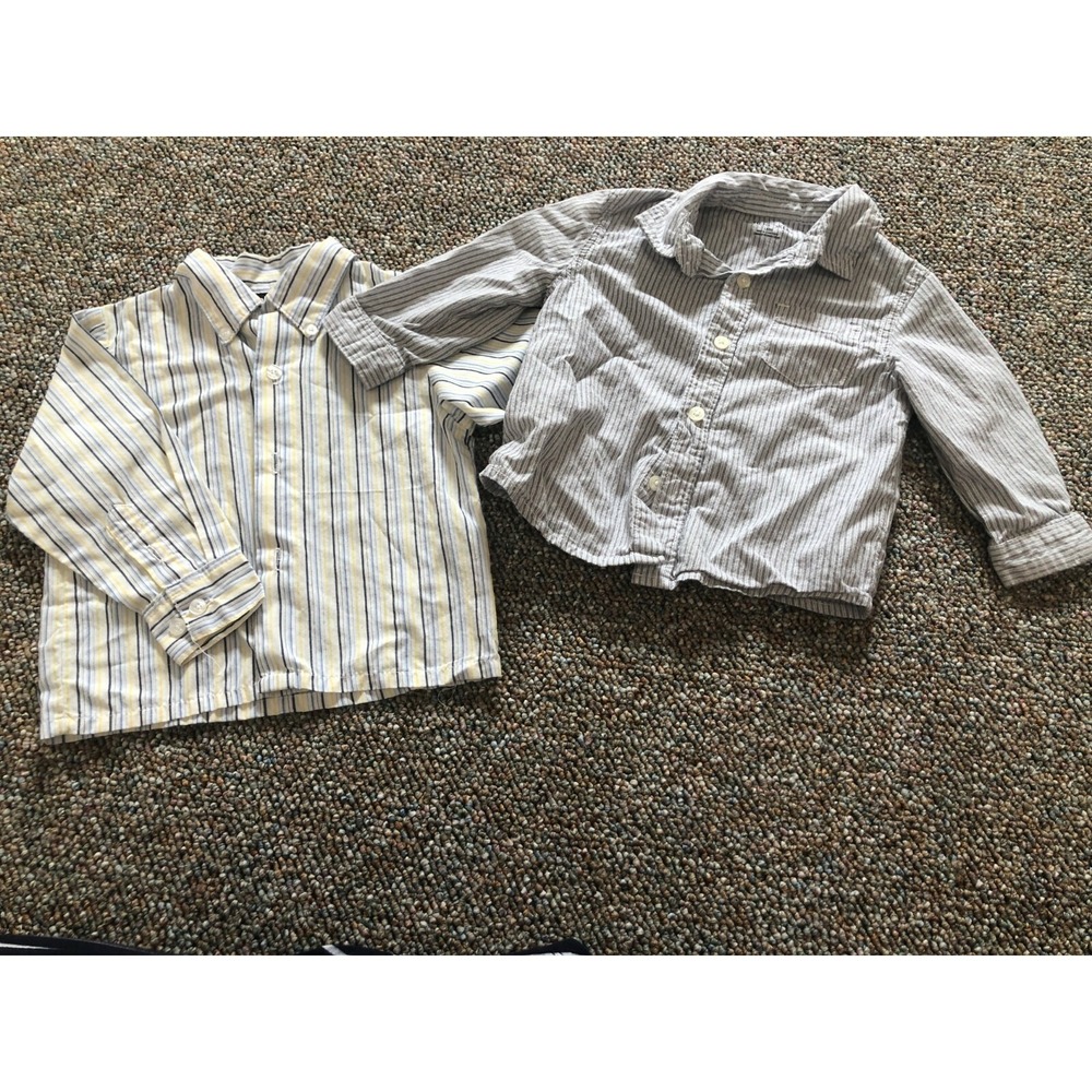 Cherokee/Happy Fella Boys Striped Button Up Long-Sleeved Shirts 18M